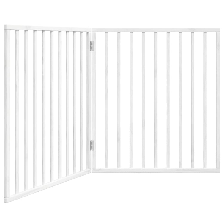 Vidaxl Dog Fence pliable 2 panneaux 160 cm Bois de peuplier blanc