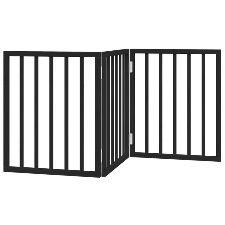 Vidaxx barrière pour chien pliable 3 panneaux 150 cm bois de peuplier noir