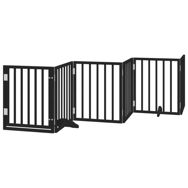 Vidaxx barrière pour chien pliable 6 panneaux 300 cm bois de peuplier noir