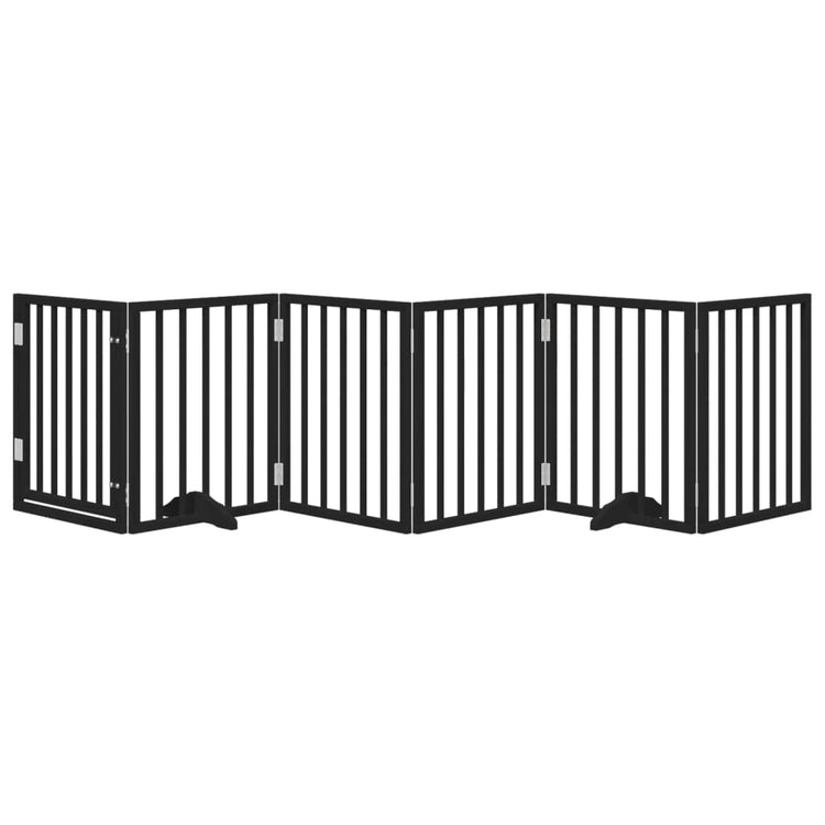 Vidaxx barrière pour chien pliable 6 panneaux 300 cm bois de peuplier noir