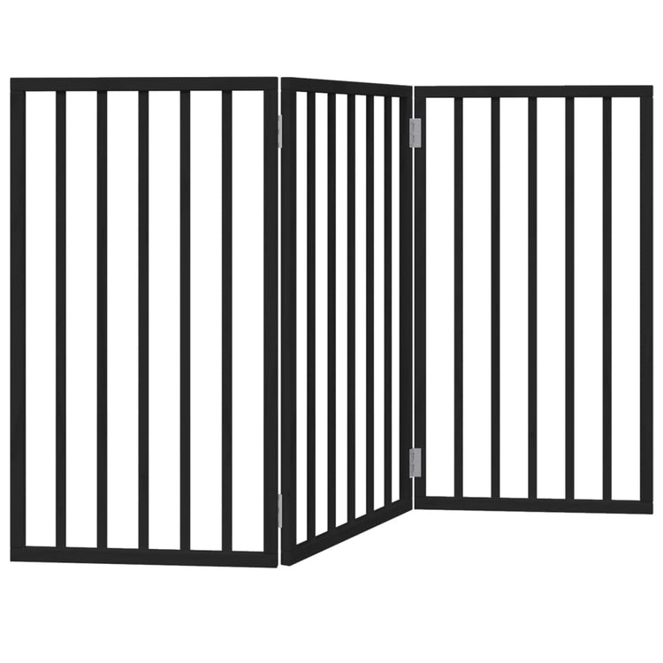 Vidaxx barrière pour chien pliable 3 panneaux 150 cm bois de peuplier noir