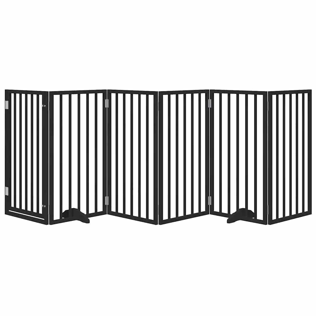 Vidaxx barrière pour chien pliable 6 panneaux 300 cm bois de peuplier noir