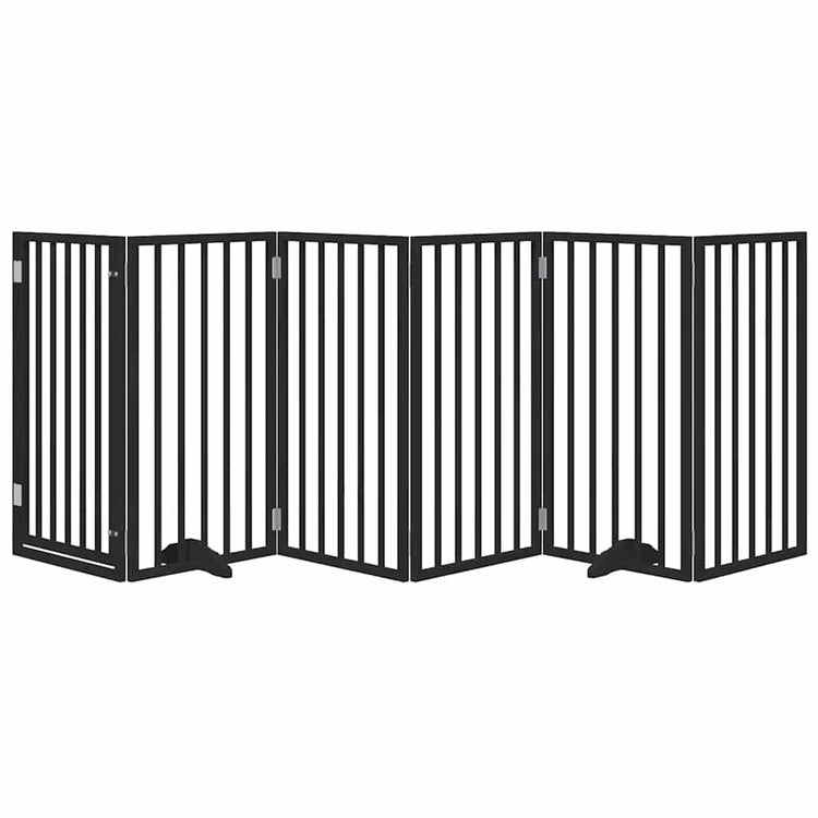Vidaxx barrière pour chien pliable 6 panneaux 300 cm bois de peuplier noir