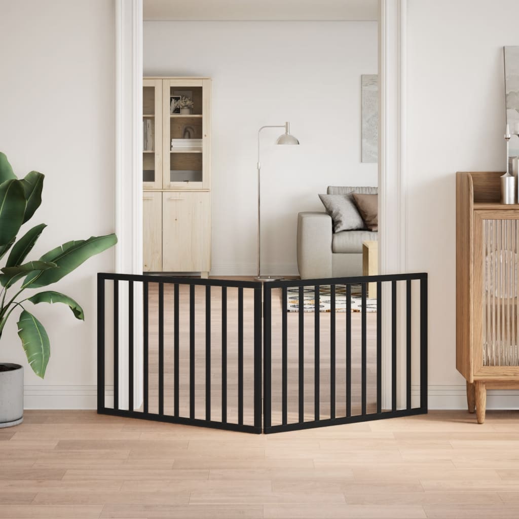 Vidaxl Dog Fence Bollpable 2 panneaux 160 cm populierhout noir