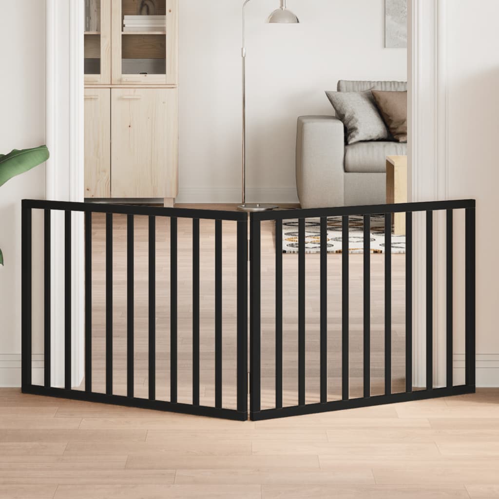 Vidaxl Dog Fence Bollpable 2 panneaux 160 cm populierhout noir