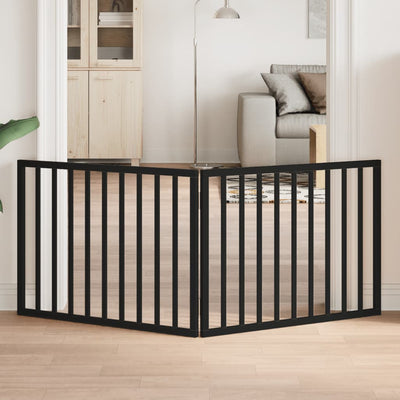 Vidaxl Dog Fence Bollpable 2 panneaux 160 cm populierhout noir