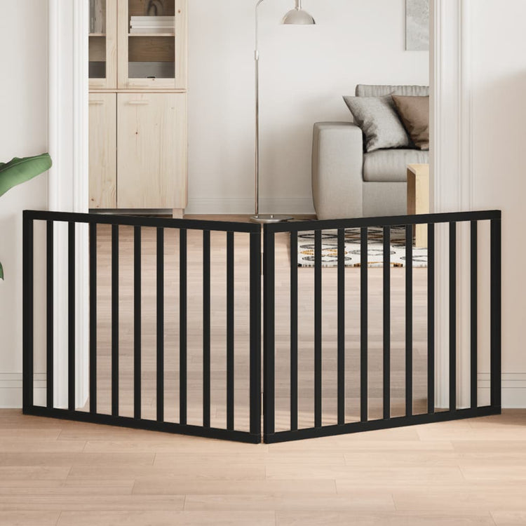 Vidaxl Dog Fence Bollpable 2 panneaux 160 cm populierhout noir