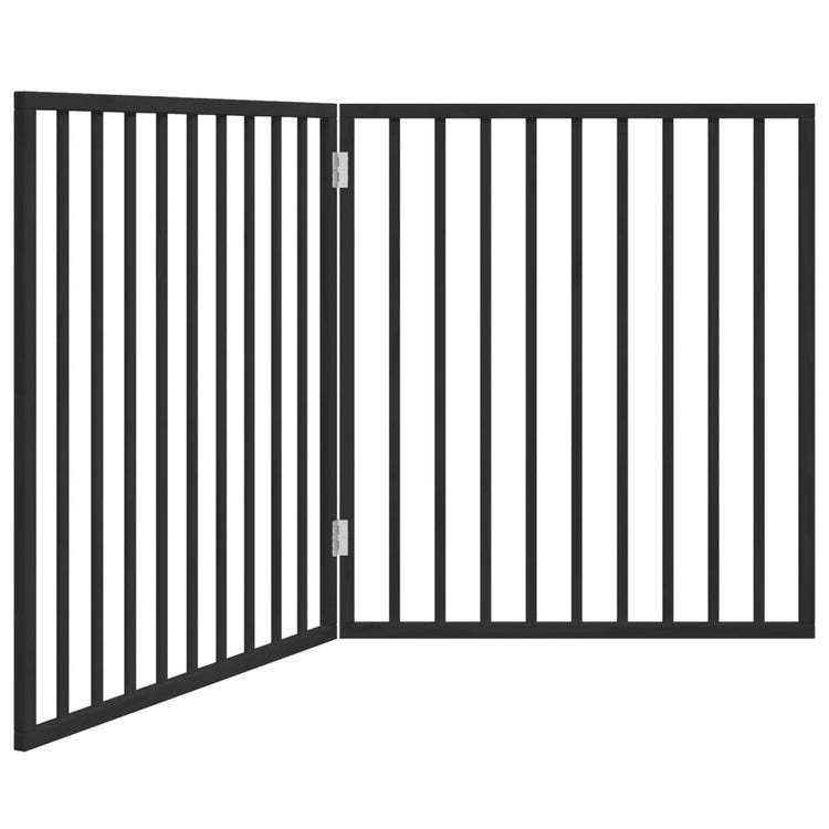 Vidaxl Dog Fence Bollpable 2 panneaux 160 cm populierhout noir