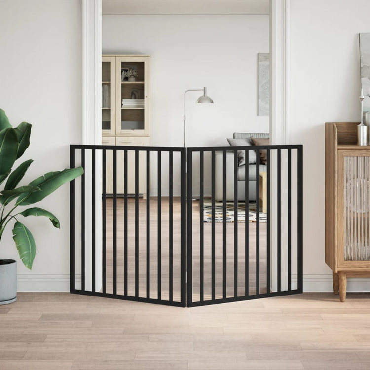 Vidaxl Dog Fence Bollpable 2 panneaux 160 cm populierhout noir