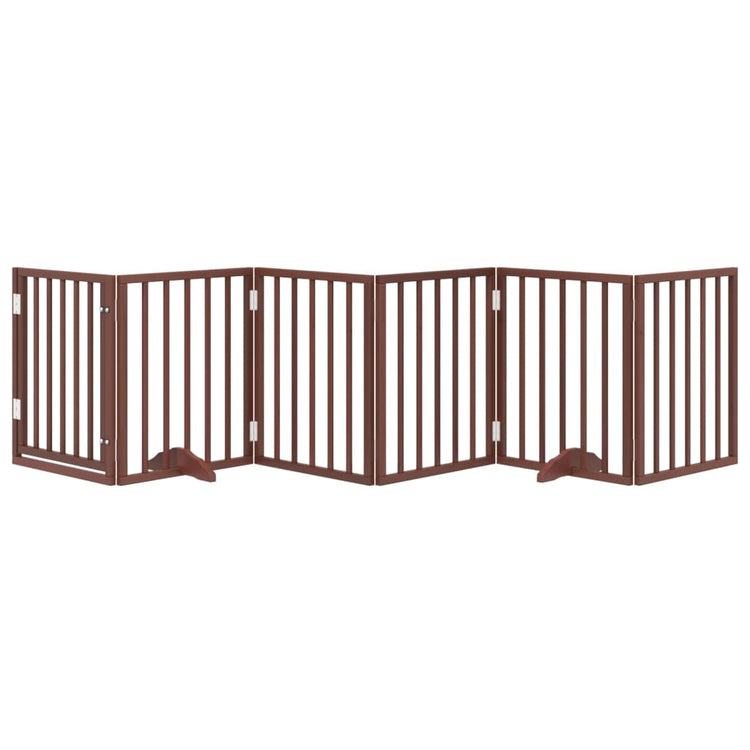 Vidaxx barrière pour chien pliable 6 panneaux 300 cm bois de peuplier marron