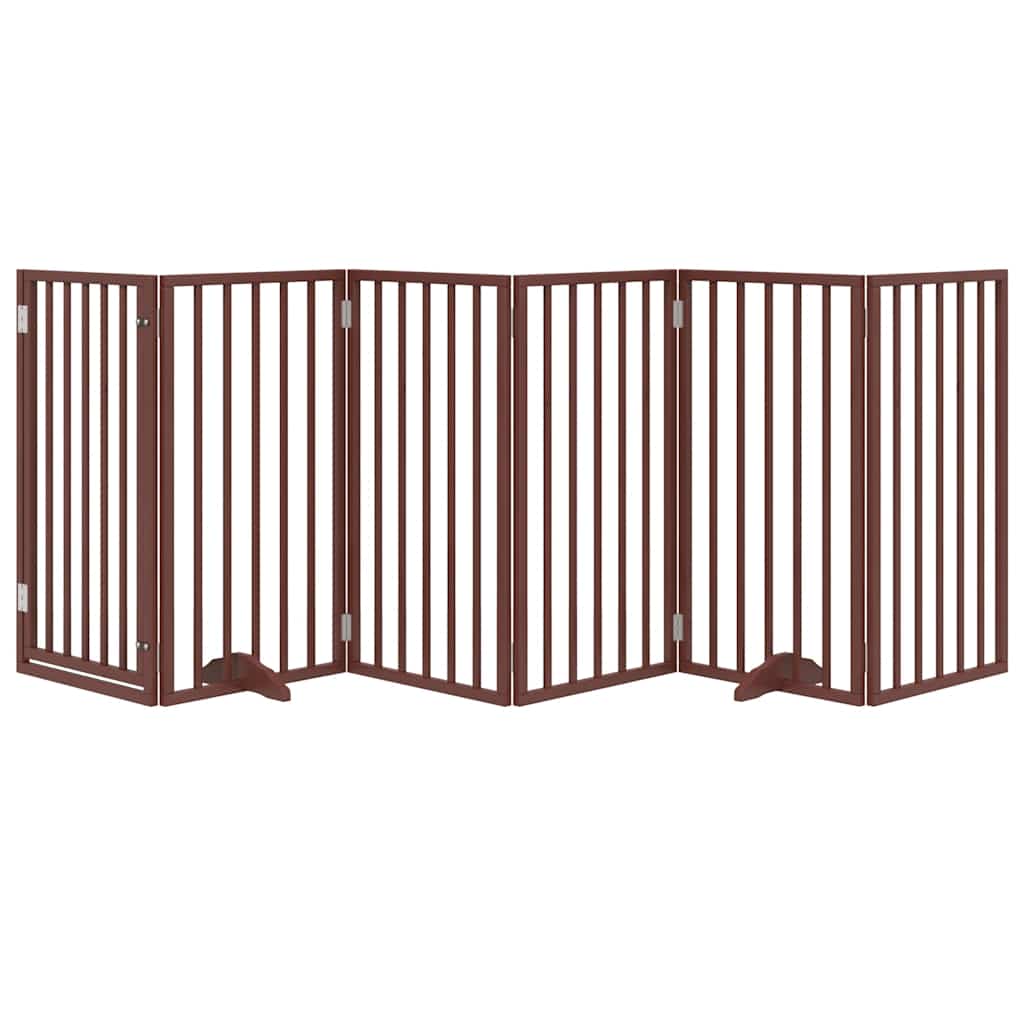 Vidaxl Dog Fence pliable 6 panneaux 300 cm Populier Brown