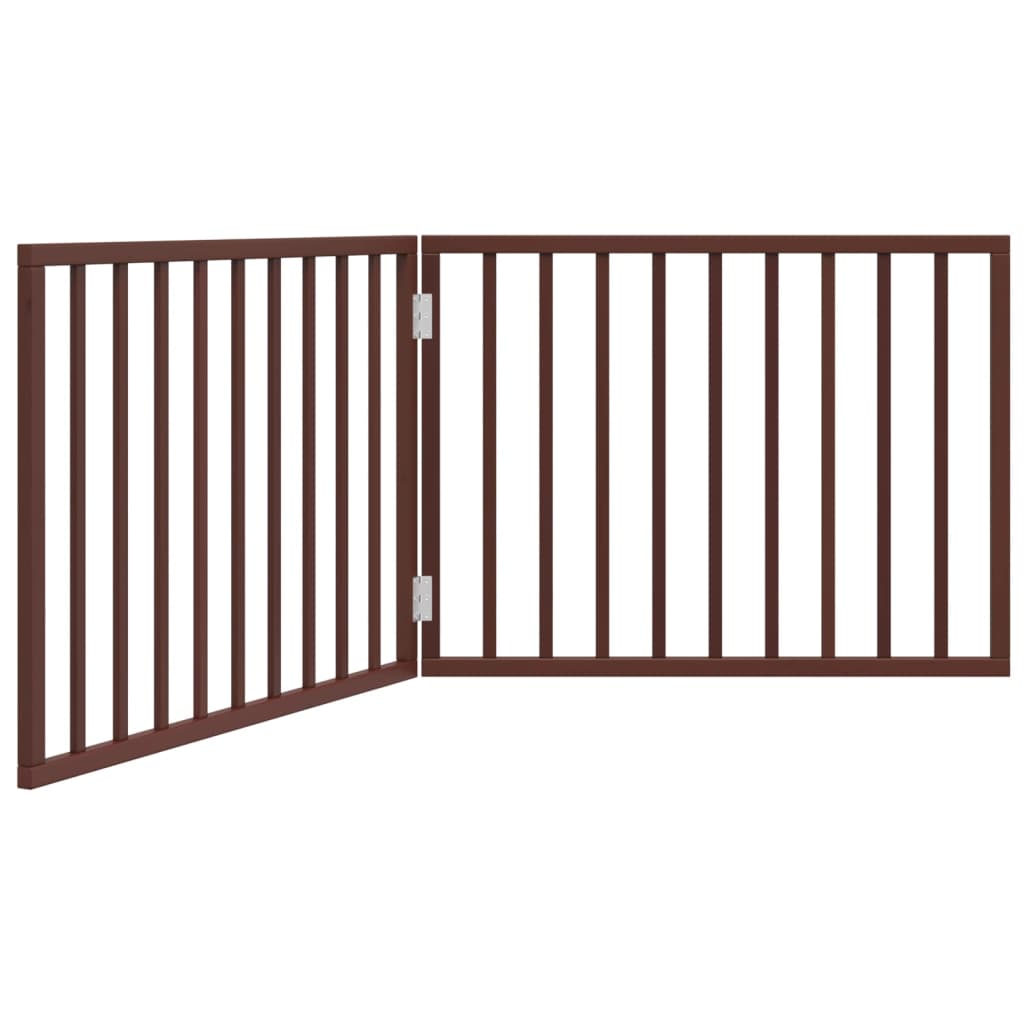 Vidaxl Dog Fence pliable 2 panneaux 160 cm Brown en bois de peuplier