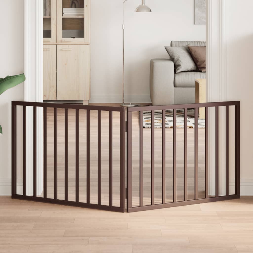 Vidaxl Dog Fence pliable 2 panneaux 160 cm Brown en bois de peuplier