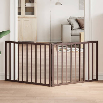 Vidaxl Dog Fence pliable 2 panneaux 160 cm Brown en bois de peuplier