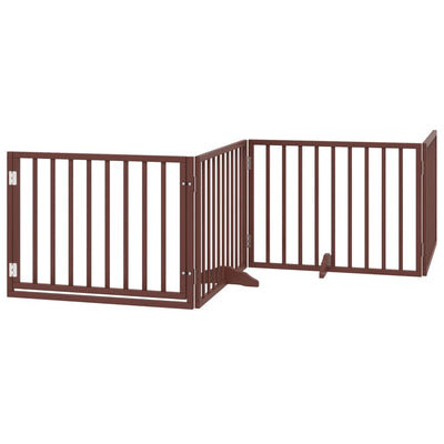 Classe de chien Vidaxl 4 panneaux 4 panneaux 320 cm Brunier en bois de peuplier