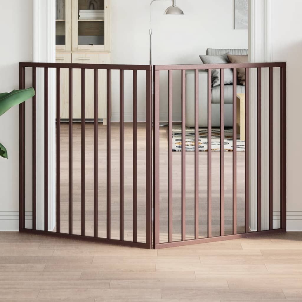 Vidaxl Dog Fence pliable 2 panneaux 160 cm Brown en bois de peuplier