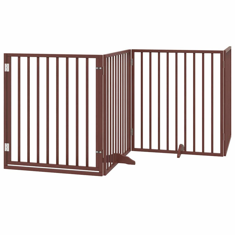 Classe de chien Vidaxl 4 panneaux 4 panneaux 320 cm Brunier en bois de peuplier