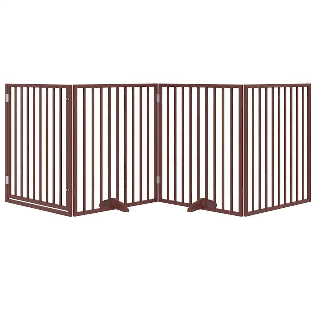 Classe de chien Vidaxl 4 panneaux 4 panneaux 320 cm Brunier en bois de peuplier
