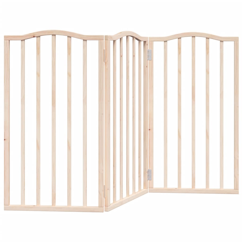 Vidaxl Dog Fence pliable 3 panneaux 150 cm Bois de peuplier