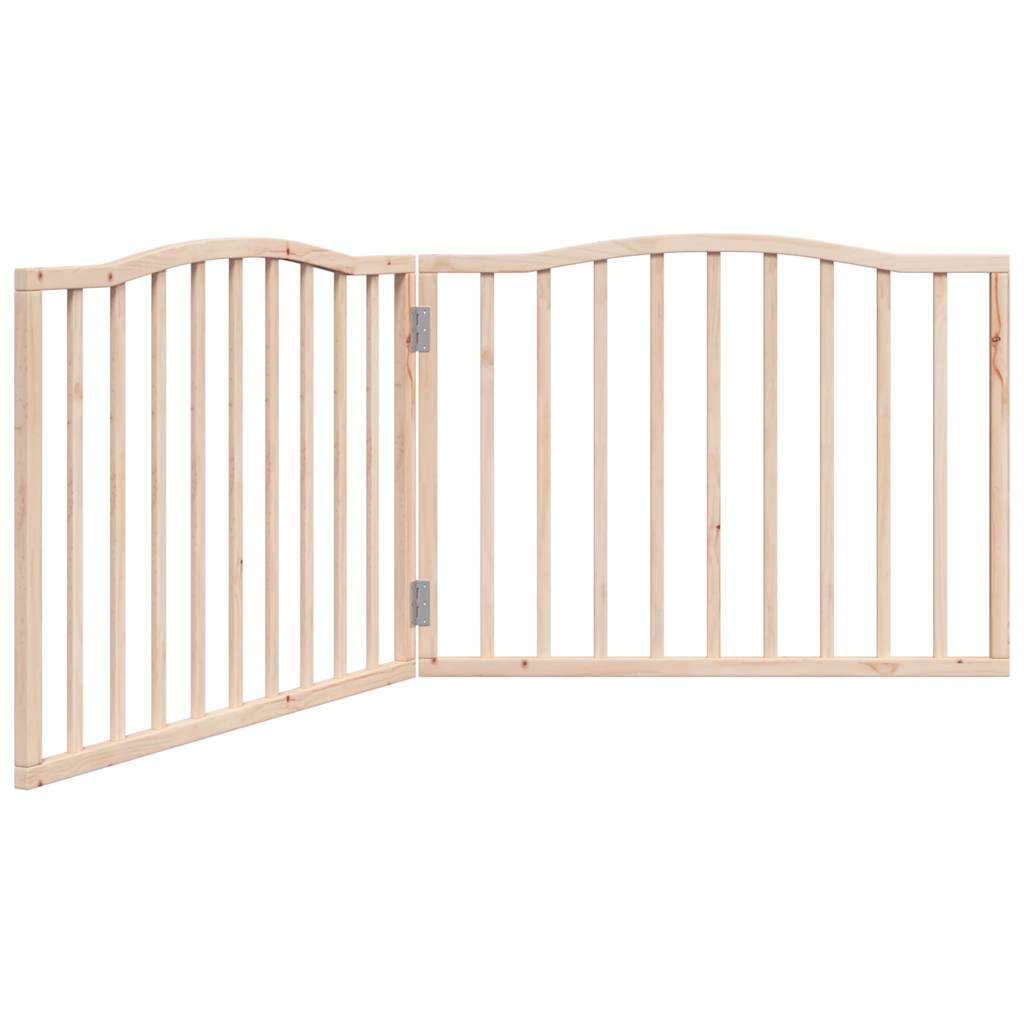 Vidaxl Dog Fence pliable 2 panneaux 160 cm Bois de peuplier