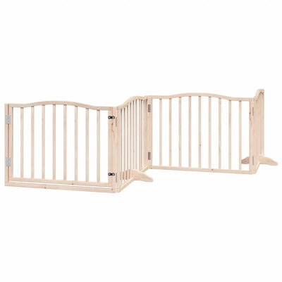 Vidaxl Dog Fencing pliable avec porte 4 panneaux 320 cm Bois de peuplier