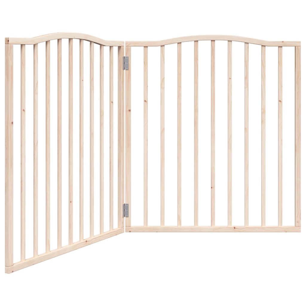 Vidaxl Dog Fence pliable 2 panneaux 160 cm Bois de peuplier