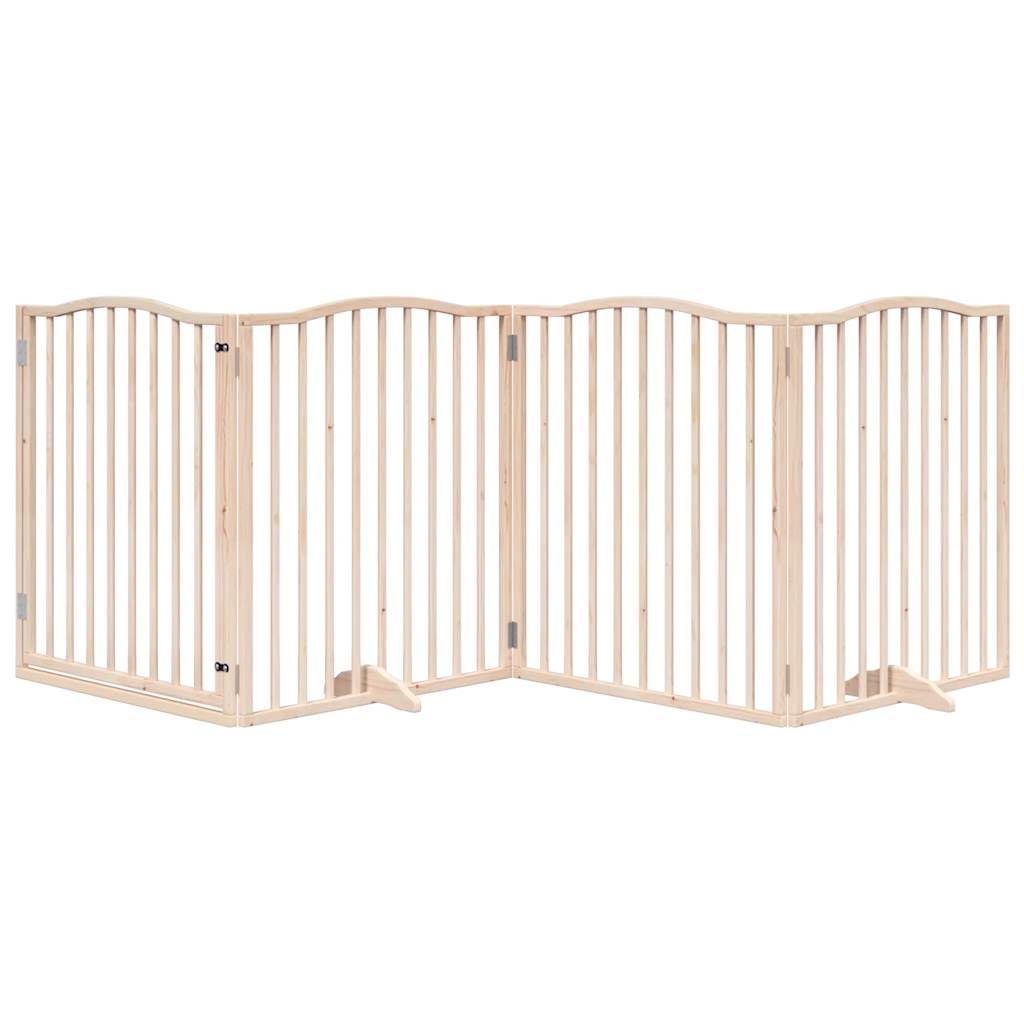 Vidaxx barrière pour chien pliable avec porte 4 panneaux 320 cm bois de peuplier