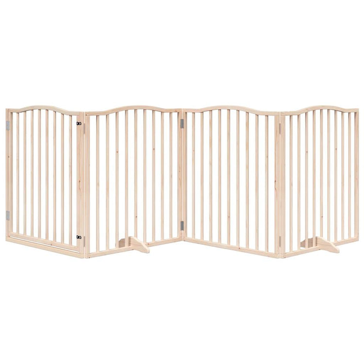Vidaxx barrière pour chien pliable avec porte 4 panneaux 320 cm bois de peuplier