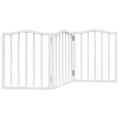 Vidaxl Dog Fence pliable 3 panneaux 150 cm Bois de peuplier blanc