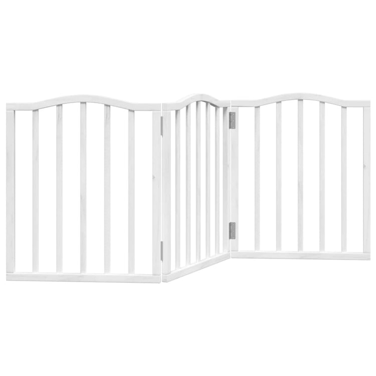Vidaxl Dog Fence pliable 3 panneaux 150 cm Bois de peuplier blanc