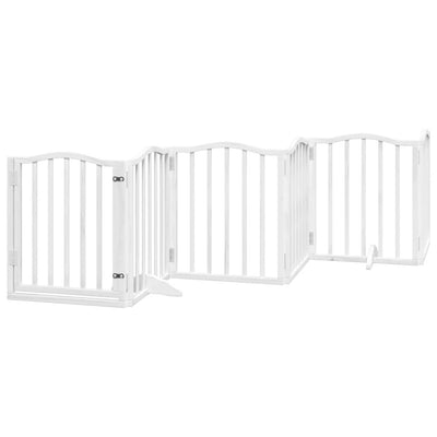 Vidaxl Dog Fence pliable avec porte 6 panneaux 300 cm Populierwood blanc