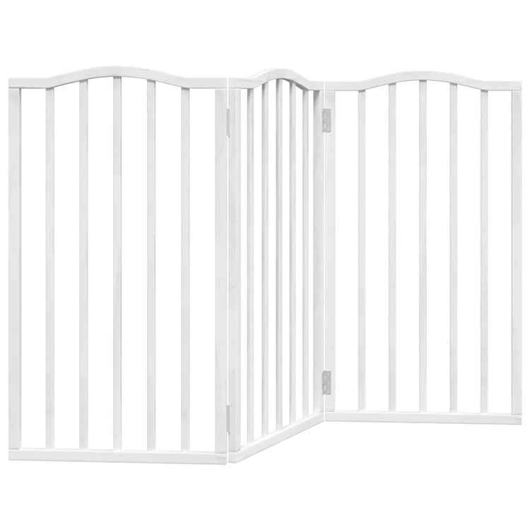 Vidaxl Dog Fence pliable 3 panneaux 150 cm Bois de peuplier blanc