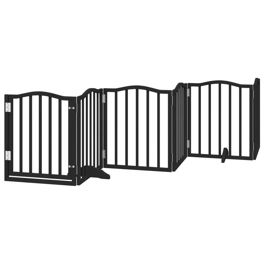 Vidaxx barrière pour chien pliable 6 panneaux 300 cm bois de peuplier noir
