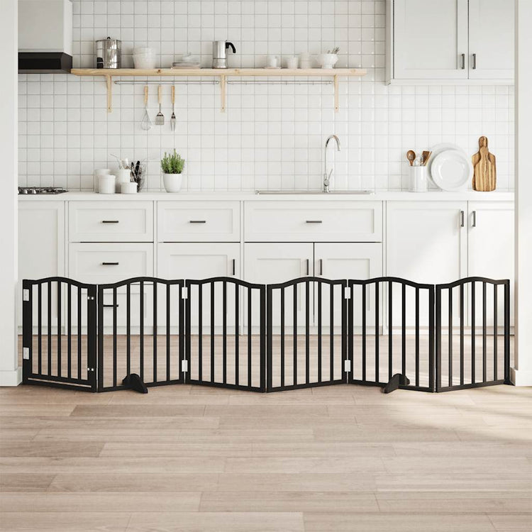 Vidaxx barrière pour chien pliable 6 panneaux 300 cm bois de peuplier noir