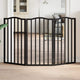 Vidaxl Dog Fence pliable 3 panneaux 150 cm Bois de peuplier noir