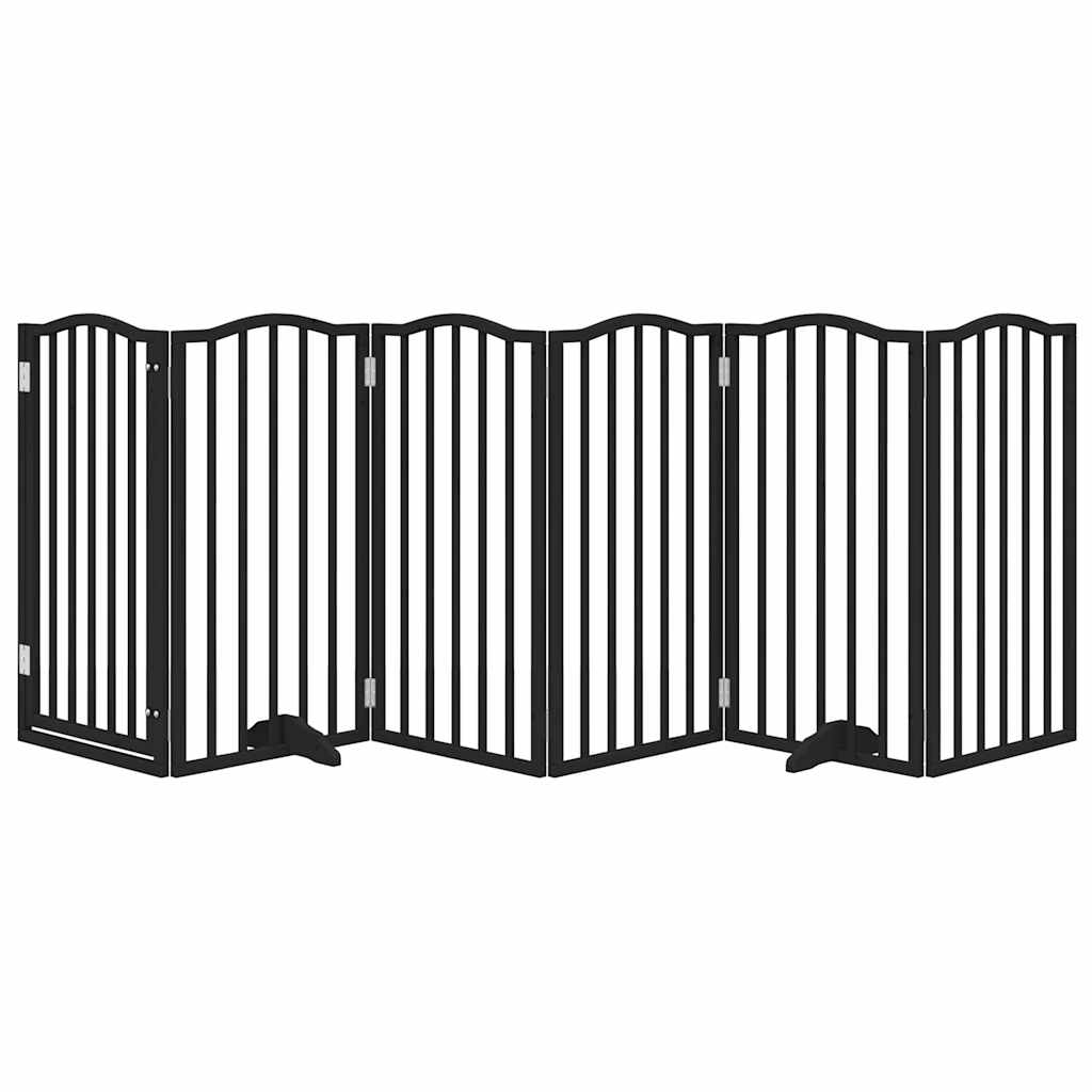 Vidaxx barrière pour chien pliable 6 panneaux 300 cm bois de peuplier noir