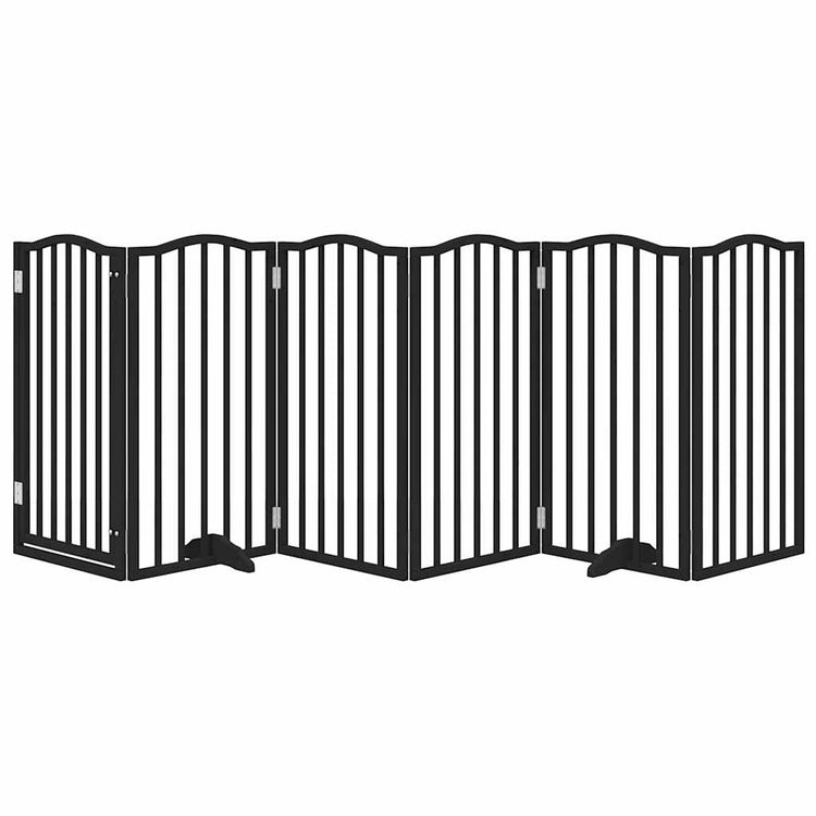 Vidaxx barrière pour chien pliable 6 panneaux 300 cm bois de peuplier noir