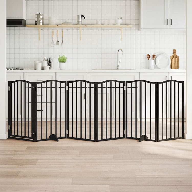 Vidaxx barrière pour chien pliable 6 panneaux 300 cm bois de peuplier noir