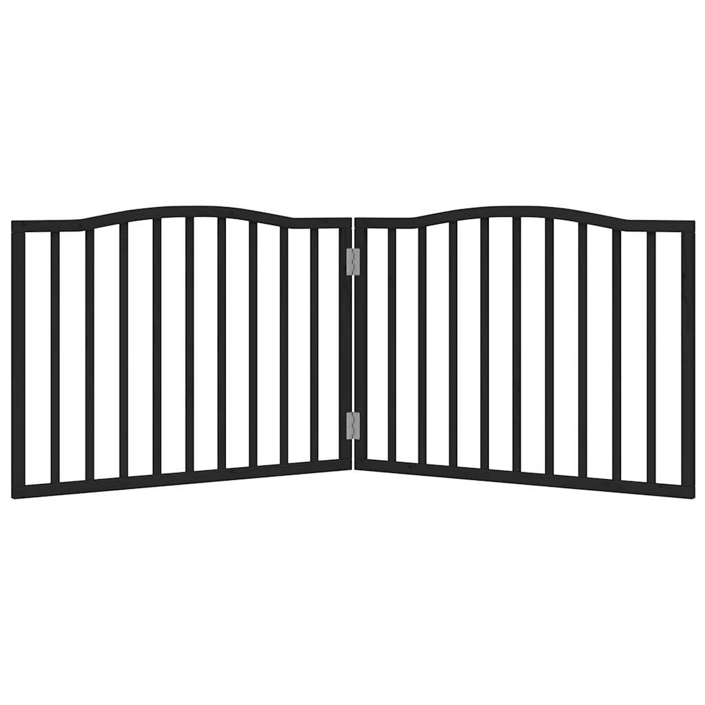 Vidaxl Dog Fence Bollpable 2 panneaux 160 cm populierhout noir