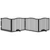 VidaXL barrière pour chien avec porte pliable 4 panneaux noir 320 cm bois de peuplier