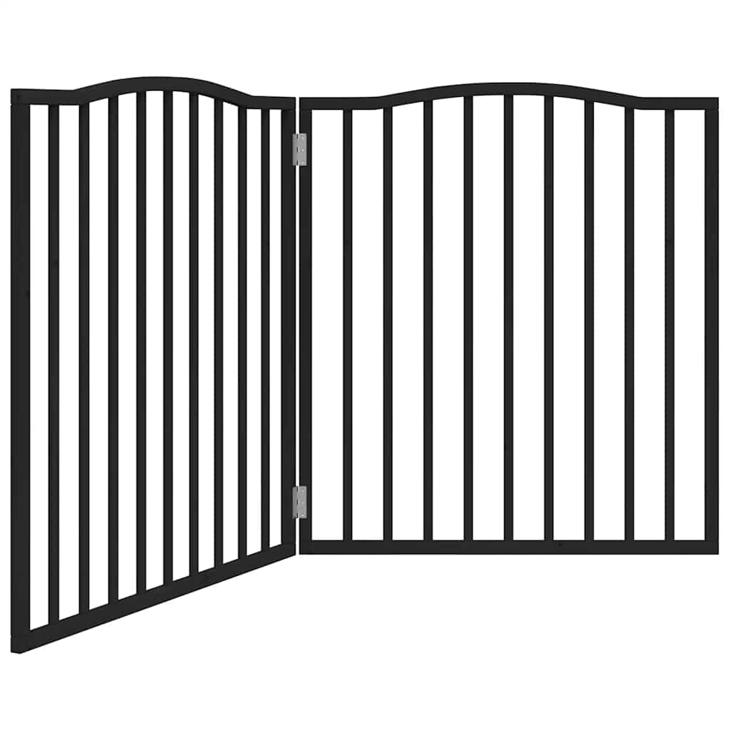 Vidaxl Dog Fence Bollpable 2 panneaux 160 cm populierhout noir