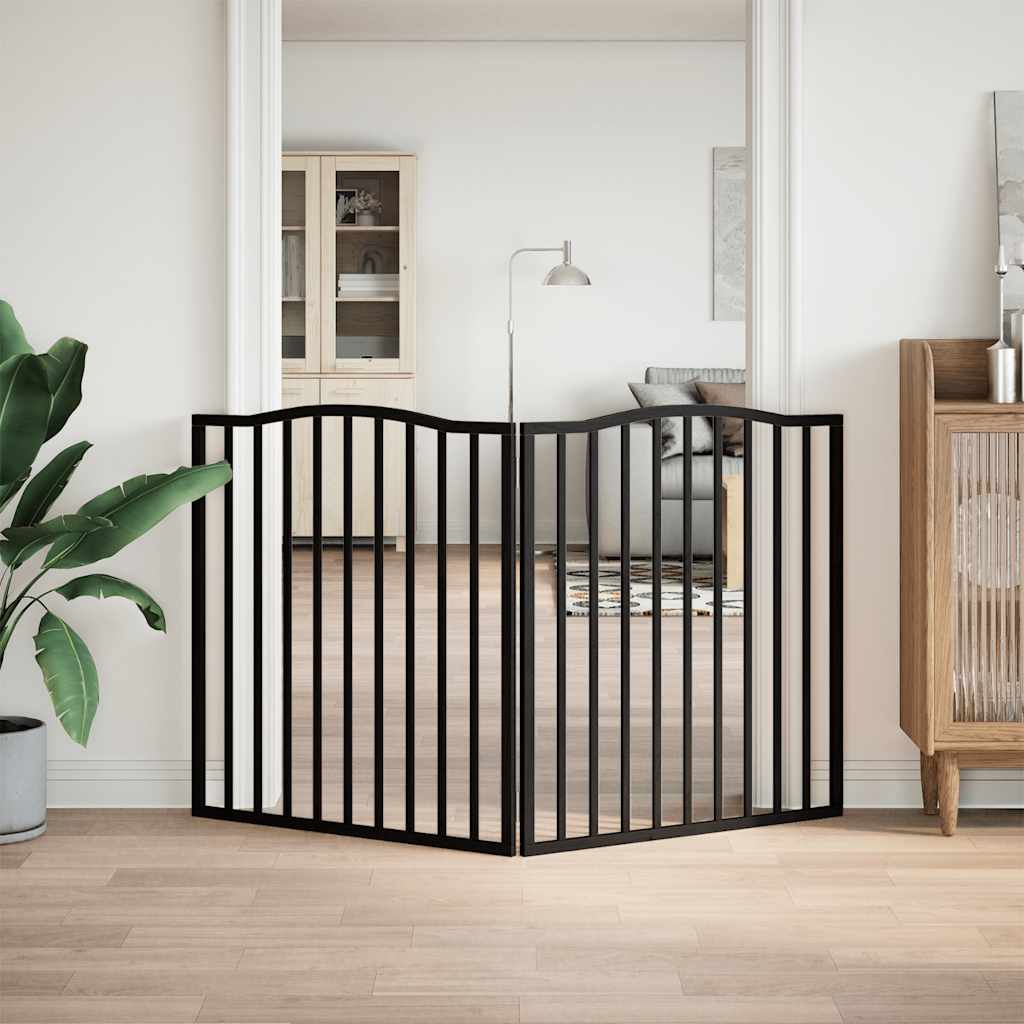 Vidaxl Dog Fence Bollpable 2 panneaux 160 cm populierhout noir