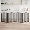 Vidaxl Dog Fence pliable 4 panneaux 320 cm Bois de peuplier noir