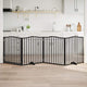Vidaxl Dog Fence pliable 4 panneaux 320 cm Bois de peuplier noir