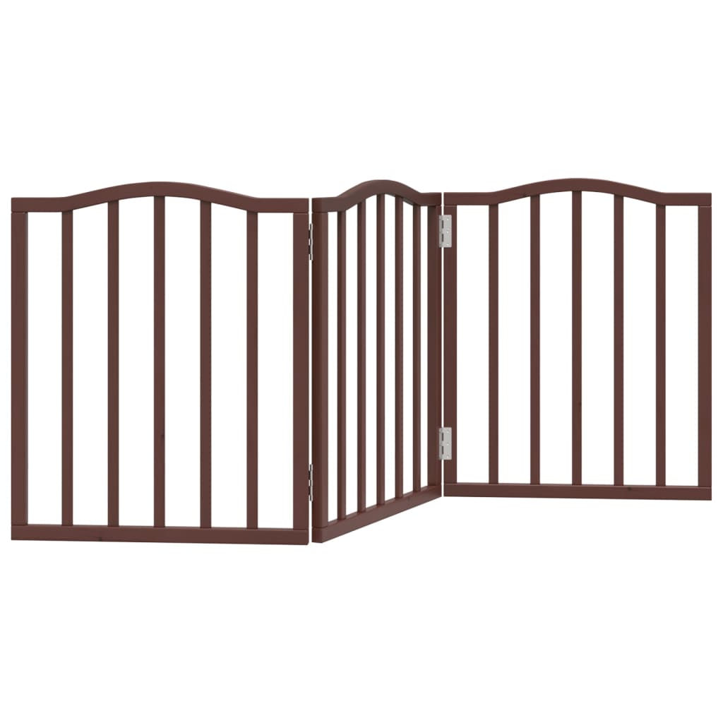 Fence de chien vidaxl pliant 3 panneaux 150 cm Populier en bois brun chêne