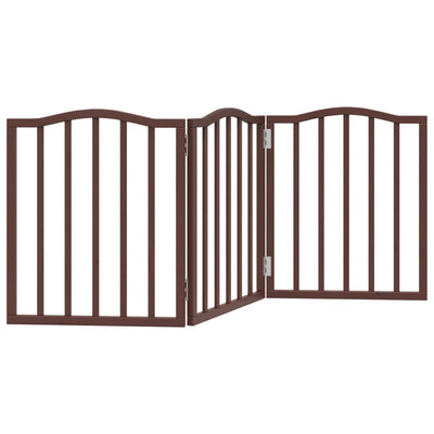 Fence de chien vidaxl pliant 3 panneaux 150 cm Populier en bois brun chêne