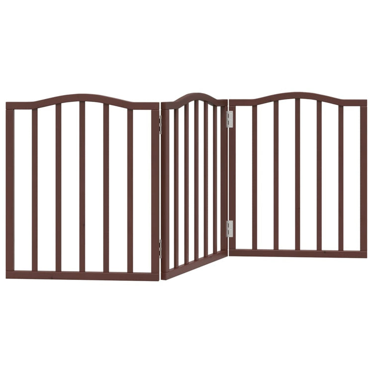 Fence de chien vidaxl pliant 3 panneaux 150 cm Populier en bois brun chêne