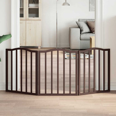 Fence de chien vidaxl pliant 3 panneaux 150 cm Populier en bois brun chêne