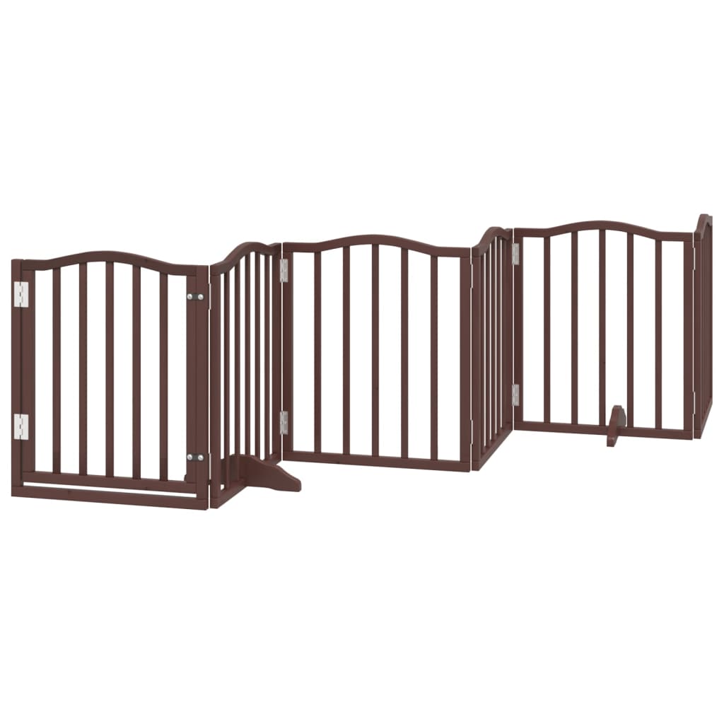 Fence de chien vidaxl pliable 6 panneaux 300 cm Poplar Brown Brown