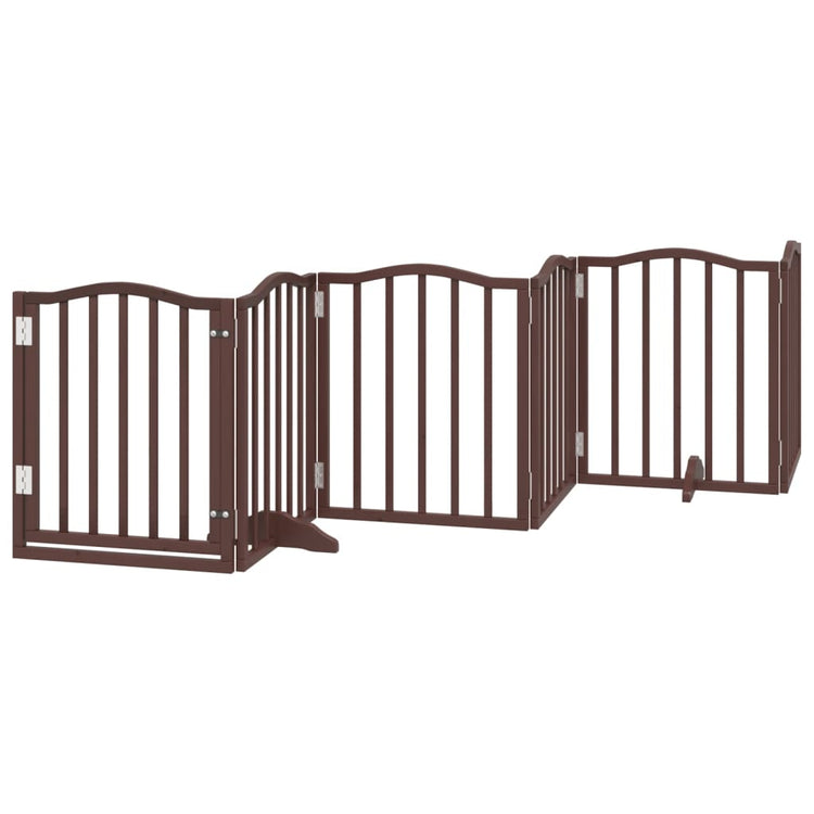 Fence de chien vidaxl pliable 6 panneaux 300 cm Poplar Brown Brown